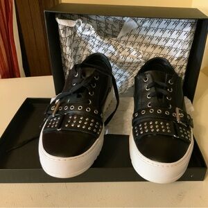 Les Hommes Studded low top buckle sneakers in original box.SZ-42. US-9.